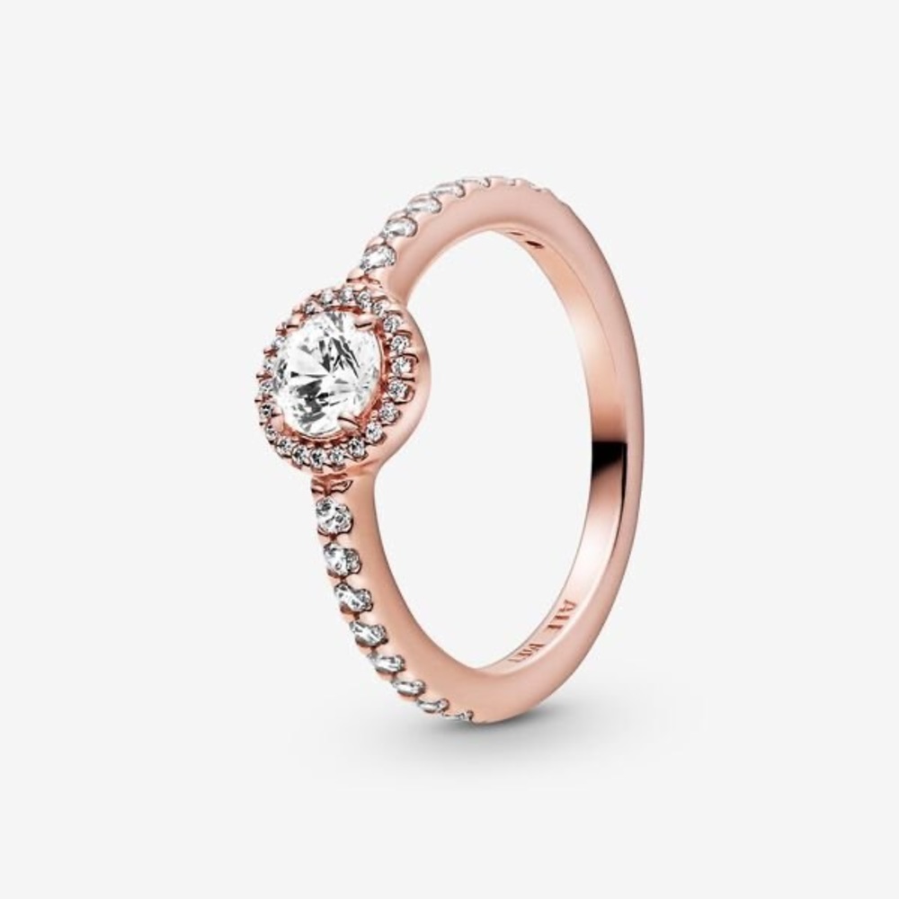 gold classic sparkle Pandora halo ring